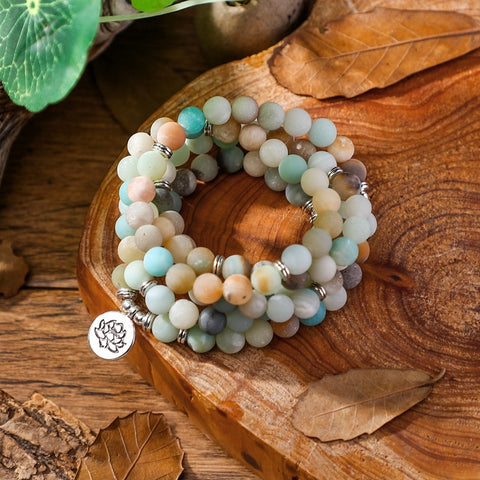 Frosted Amazonite Mala