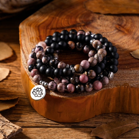 Black Matte Black Silk Mala