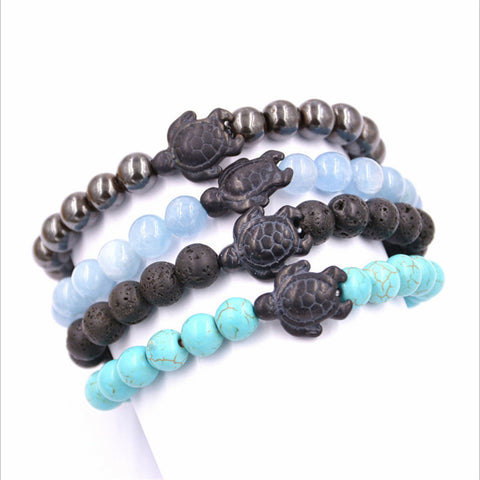 Lava Stone Sea Turtle  Bracelets