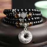Natural Onyx Bracelet Black Buddha