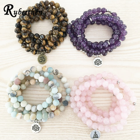 Natural Stone Bracelet 108 Mala Yoga