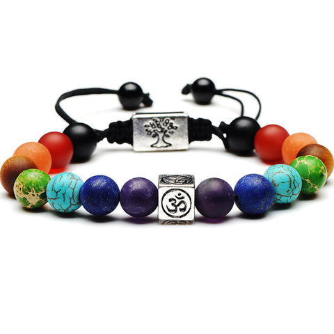 7 Chakra Tree Of Life Charm Bracelets Multicolor